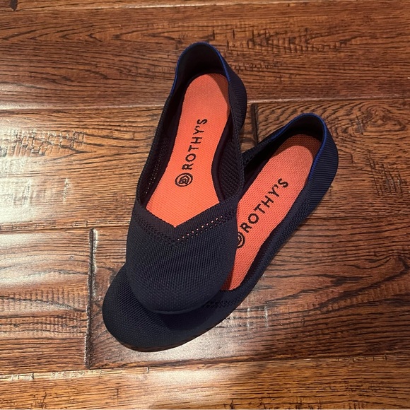 Rothy’s Maritime Lattice Stitch Mesh Flats, Rainbow Embroidery and original box - Picture 7 of 12